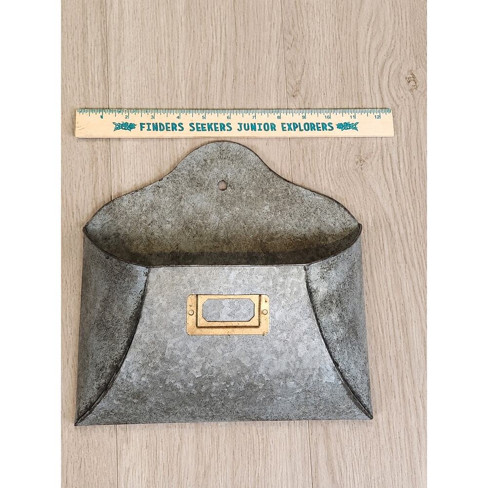 Decocrated Creative Co-Op Galvanized Metal Envelope Wall Mail Organizer - Picture 4 of 5